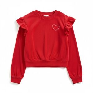 Cat & Jack Girls' Velour Valentine's Day Pullover Sweatshirt Size 8